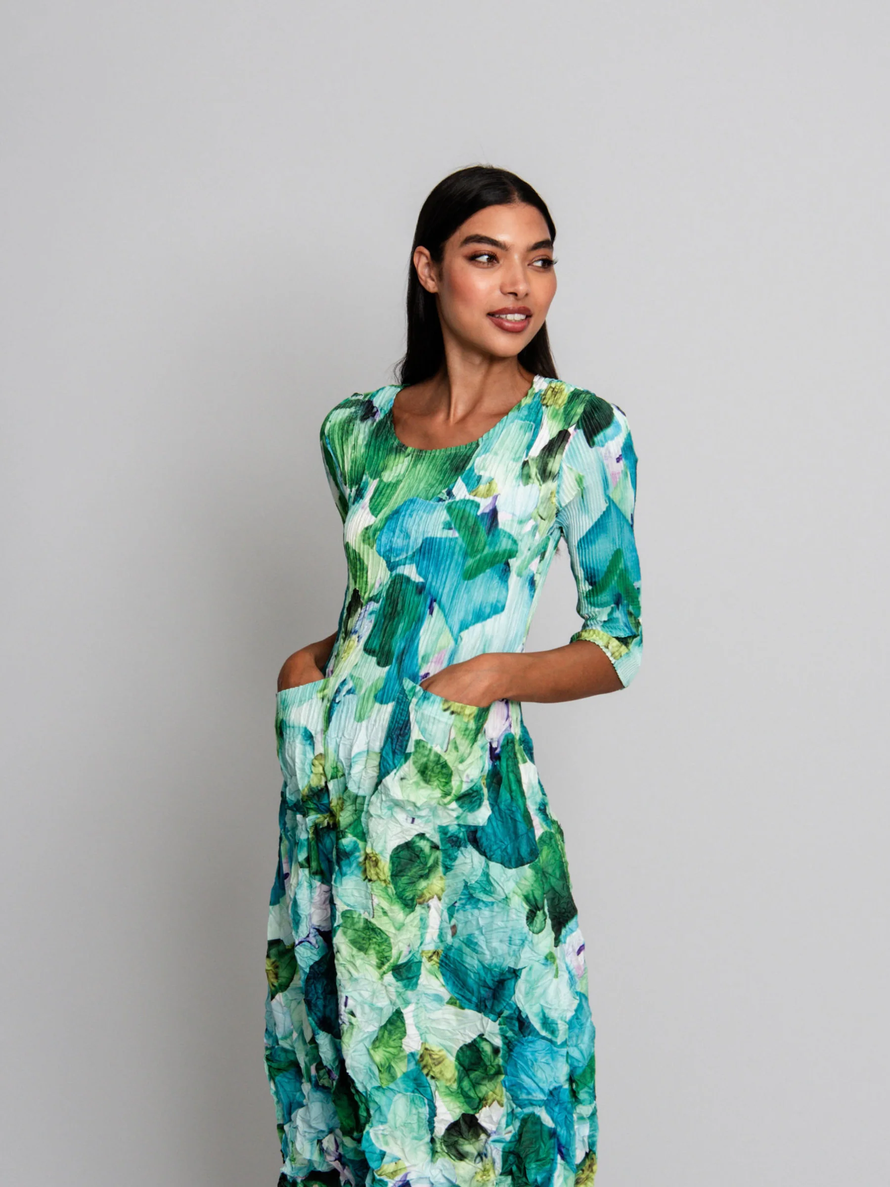 3/4 Sleeve Smash Pocket Dress - Prints - Image 40