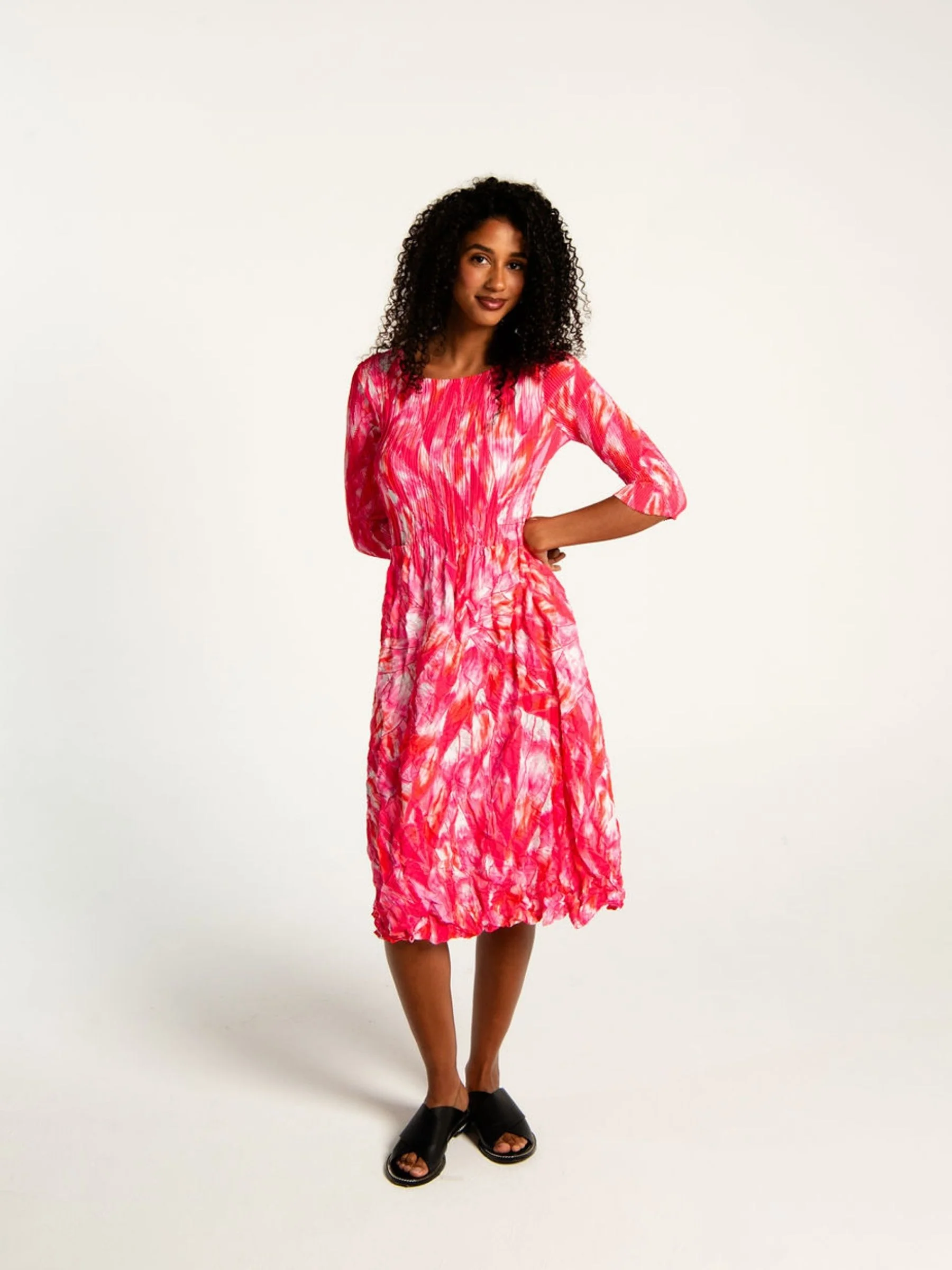 3/4 Sleeve Smash Pocket Dress - Prints - Image 46