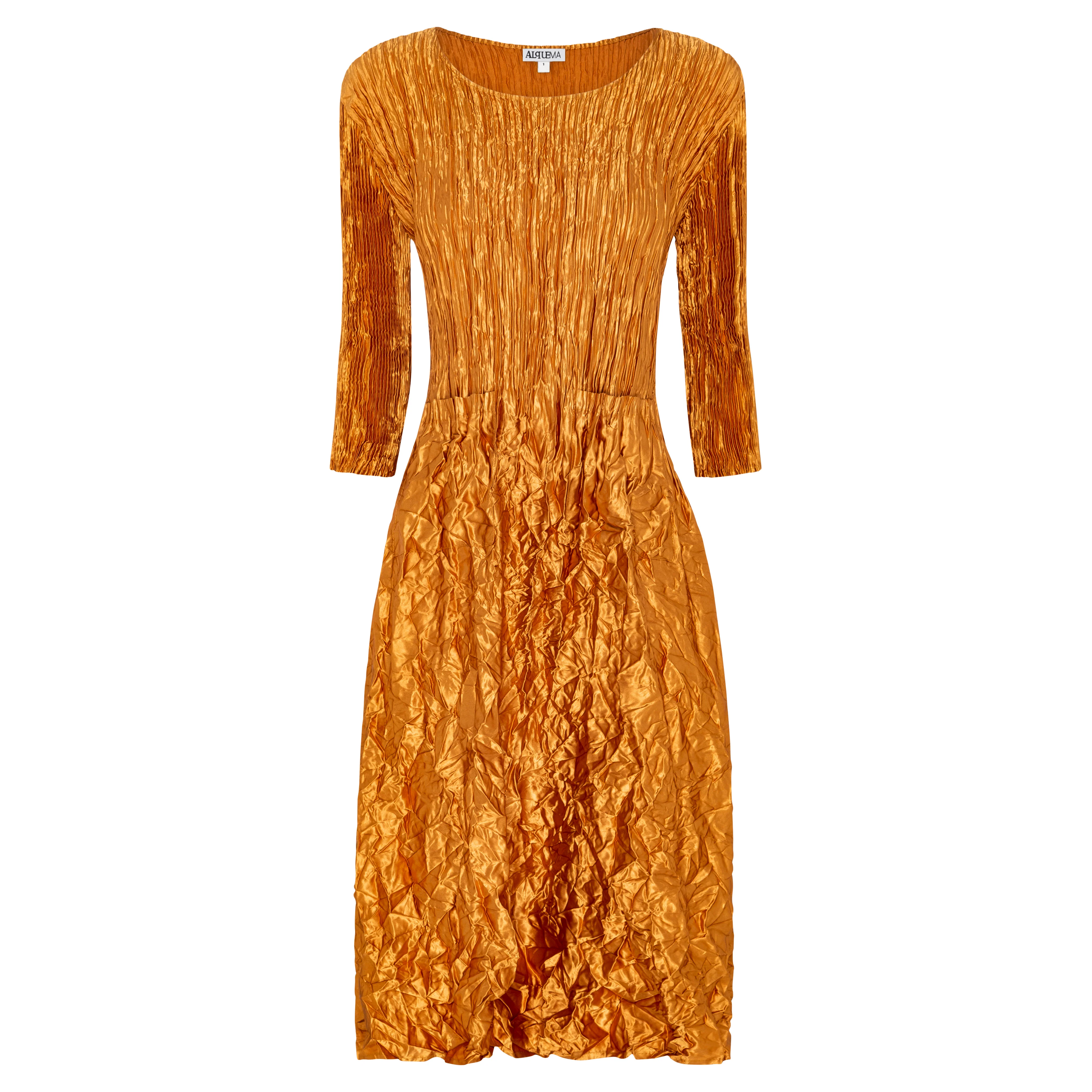 3/4 Sleeve Smash Pocket Dress - Glossy - Image 6