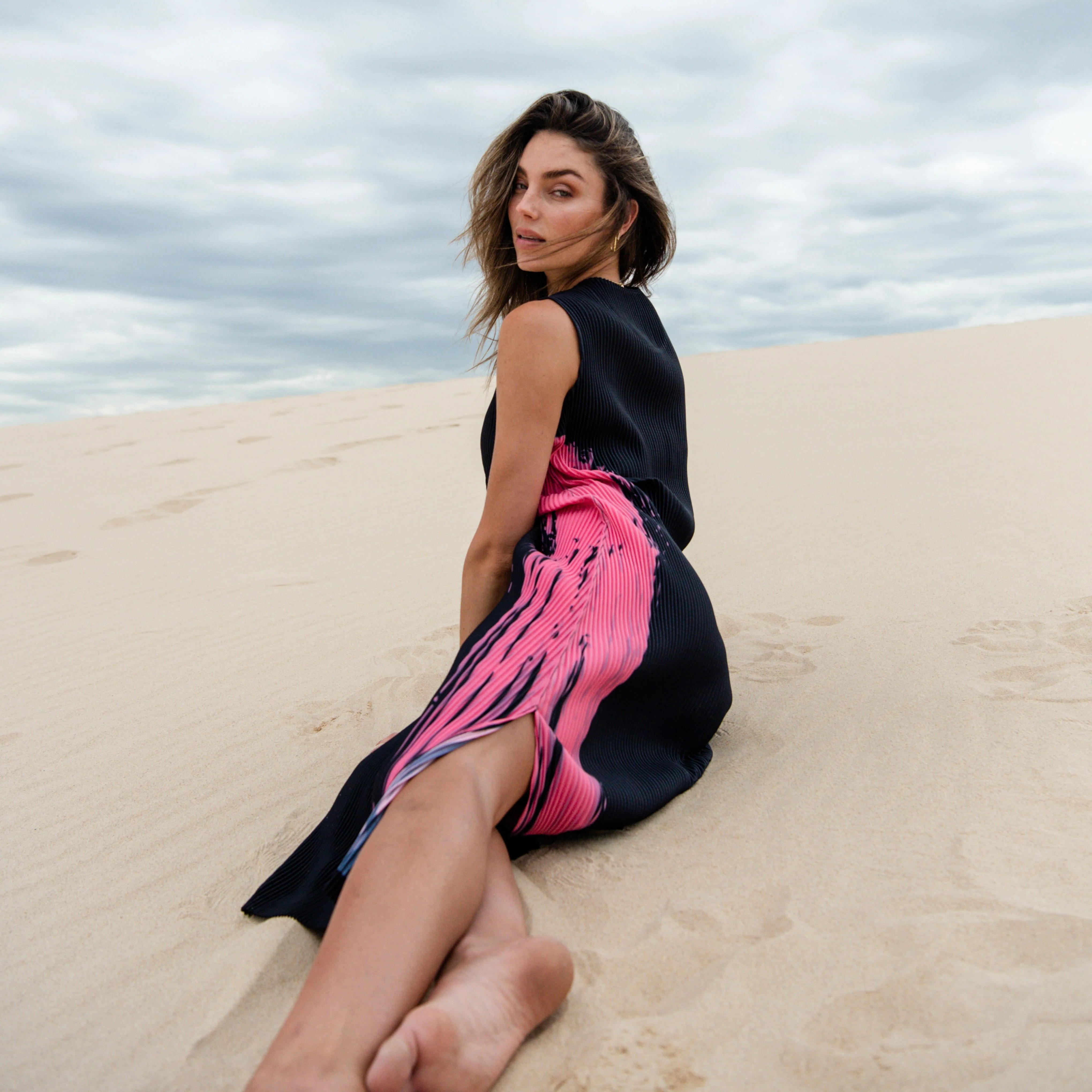 Plisse Paint Dress - Image 4